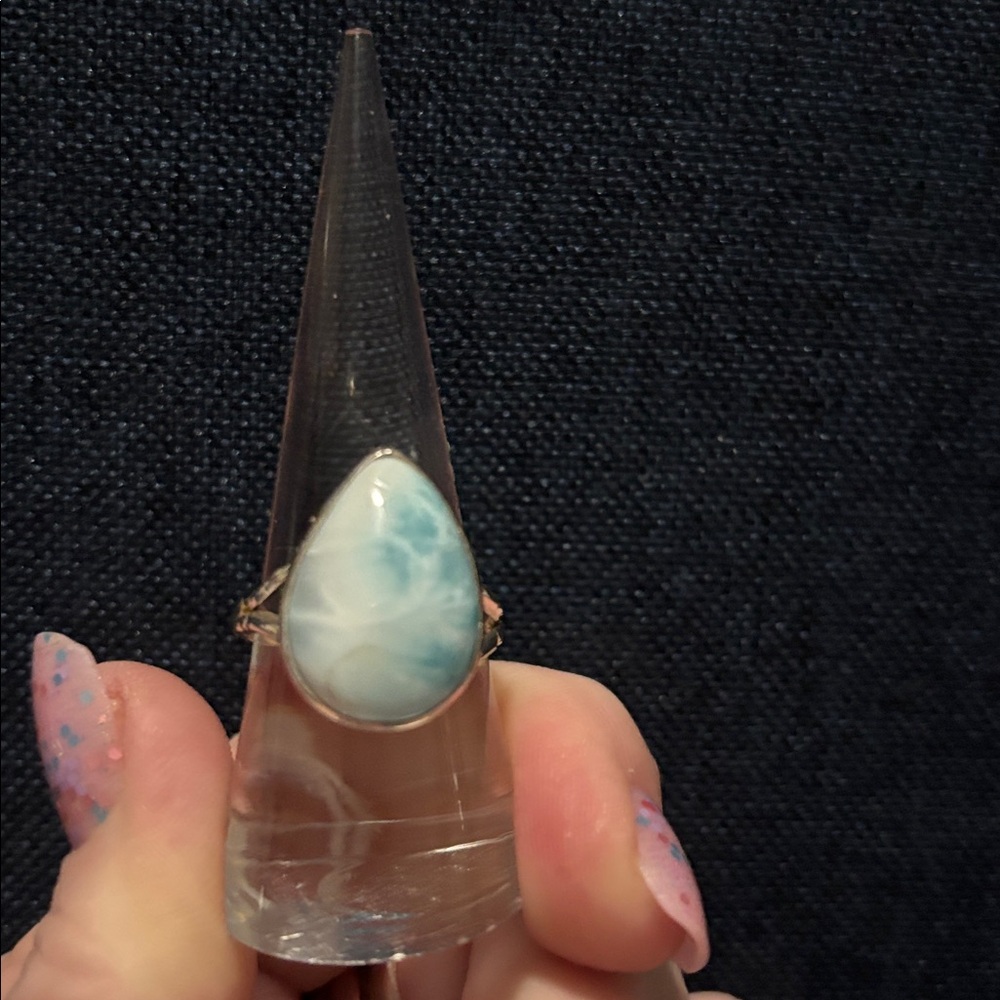 STERLING SILVER. Larimar Ring. Size9 NEW - Picture 7 of 7